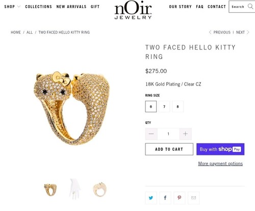 Noir hello kitty ring nwot - hello,