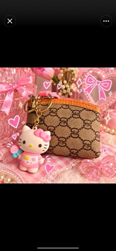 Hello kitty logo zip coin - kitty,